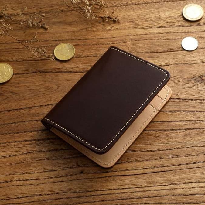 フラグメント ケース 上質な革製コンパクト二つ折り財布